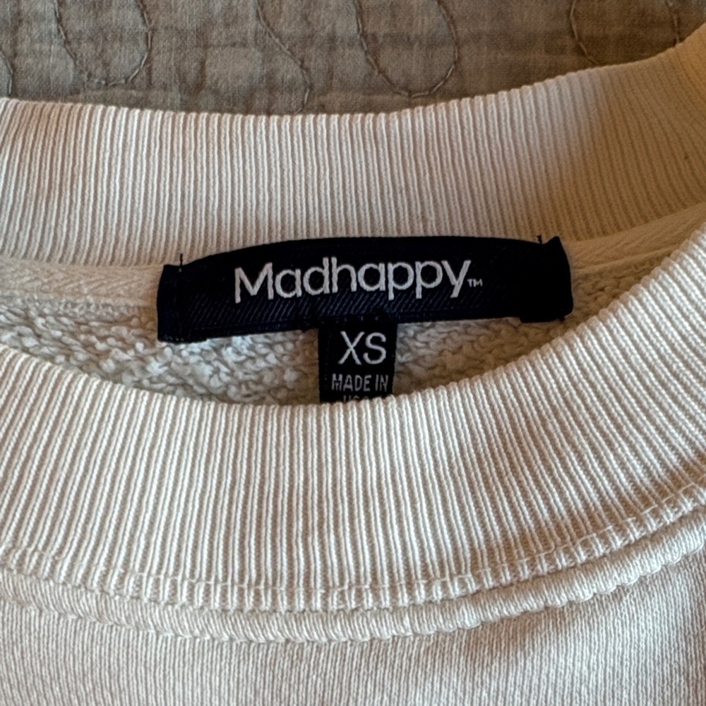 Madhappy Crew Neck Sweatshirt ~ Size Extra Small ~ Color Pristine - Picture 4 of 7